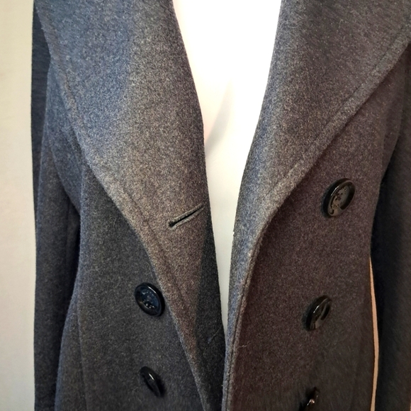 Michael Kors charcoal Grey wool peacoat  sz small - Picture 4 of 10